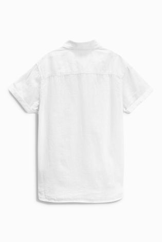 White Linen Blend Shirt (3-16yrs)